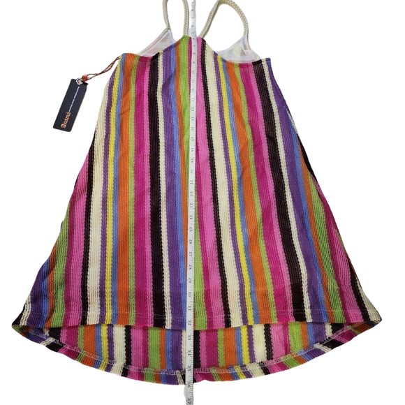 Anama Crochet Striped Mini Dress Swimswuit Coverup Resortwear Summer NWT Small - Picture 6 of 15